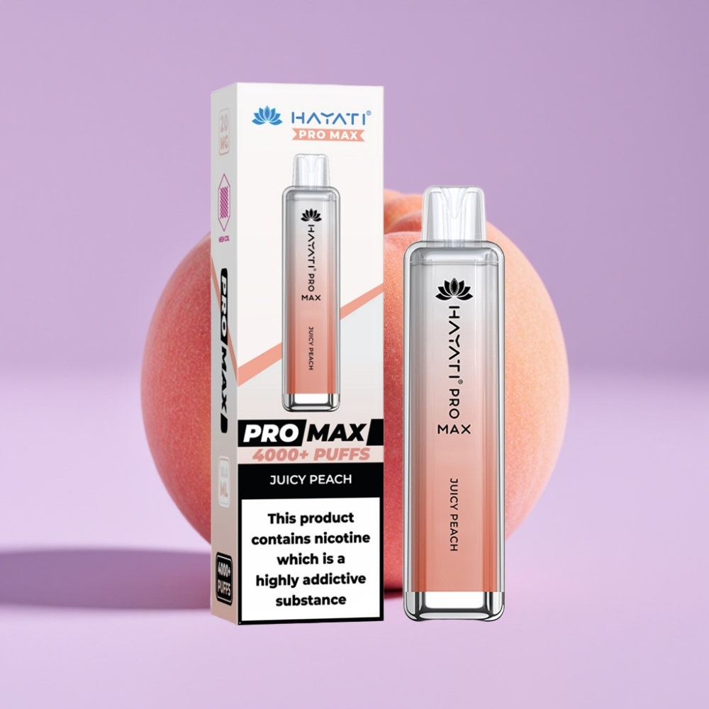Hayati Pro Max 4000 Puffs Jednorázová E-Cigareta Šťavnatá Broskev s 1400mAh baterií