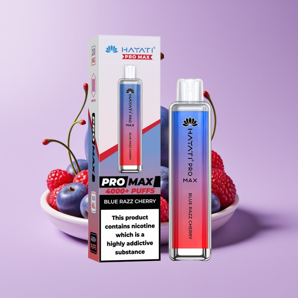 Hayati Pro Max 4000 Puffs Jednorázová E-cigareta Modrá Malina Třešeň s 1400mAh baterií