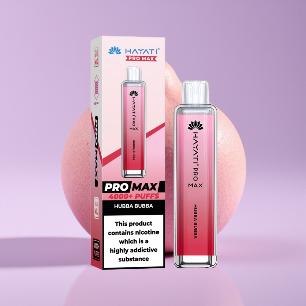 Hayati Pro Max 4000 Puffs Jednorázová Vape Hubba Bubba s LED světlem