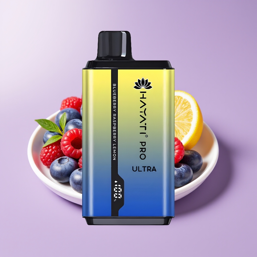 Hayati Pro Ultra 15000 Puffs Disposable Vape Borůvka Malina Citrón a 49 příchutí