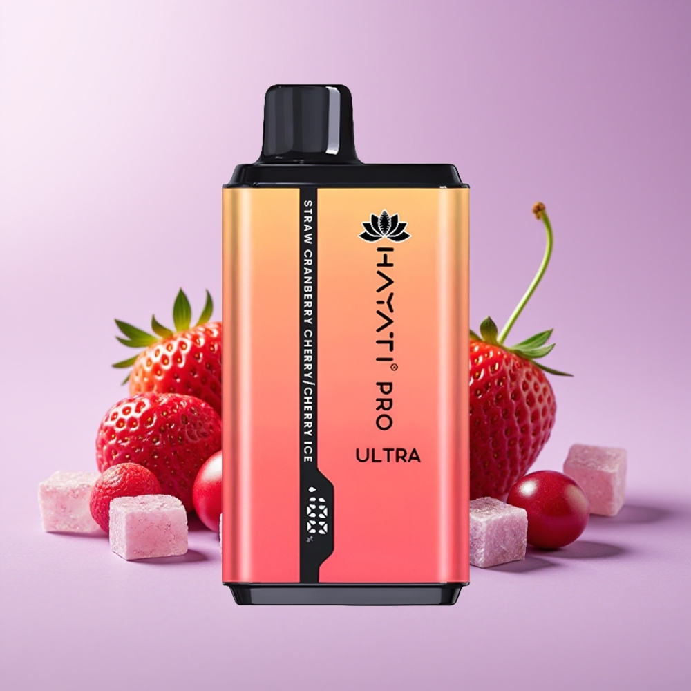 Hayati Pro Ultra 15000 Puffs Disposable Vape Jahoda Brusinka Třešeň Cherry Ice a 49 příchutí