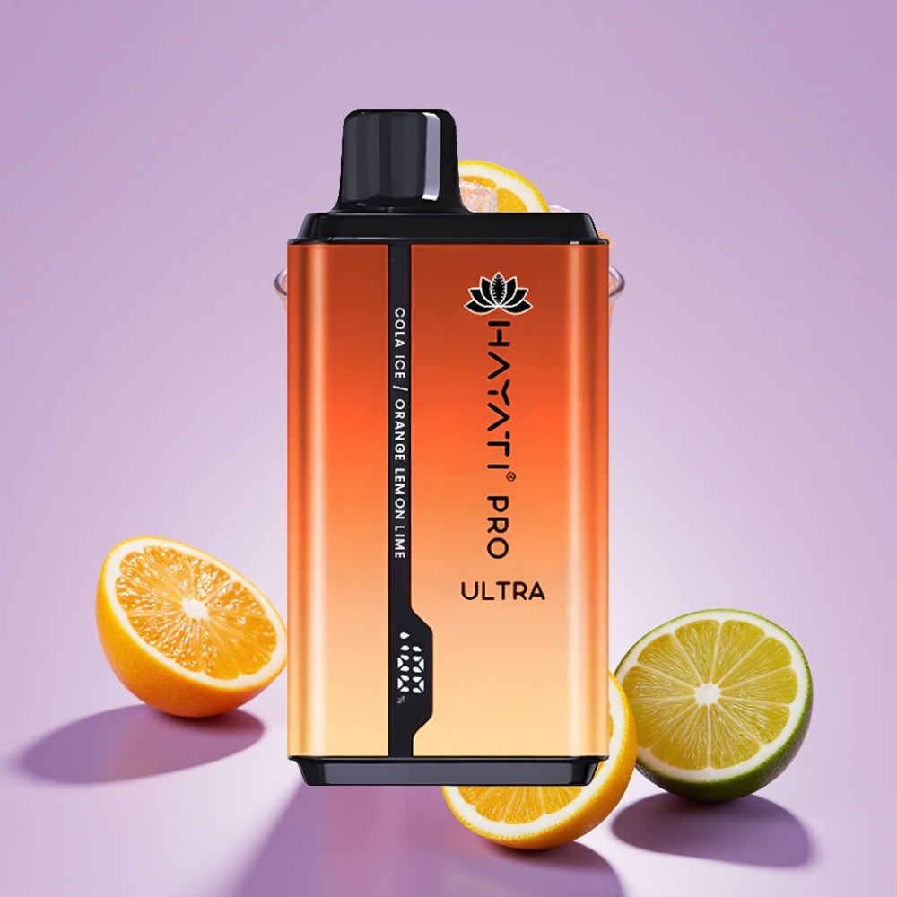 Hayati Pro Ultra 15000 Puffs Disposable Vape Kola Led Pomeranč Citron & Limetka 850mAh