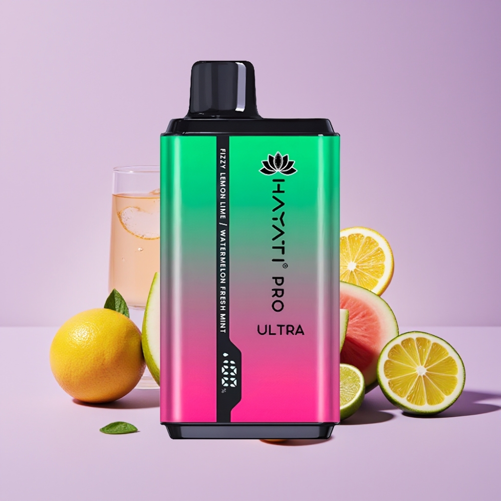 Hayati Pro Ultra 15000 Puffs Disposable Vape Šumivý Citrón & Limetka Meloun Čerstvá Máta