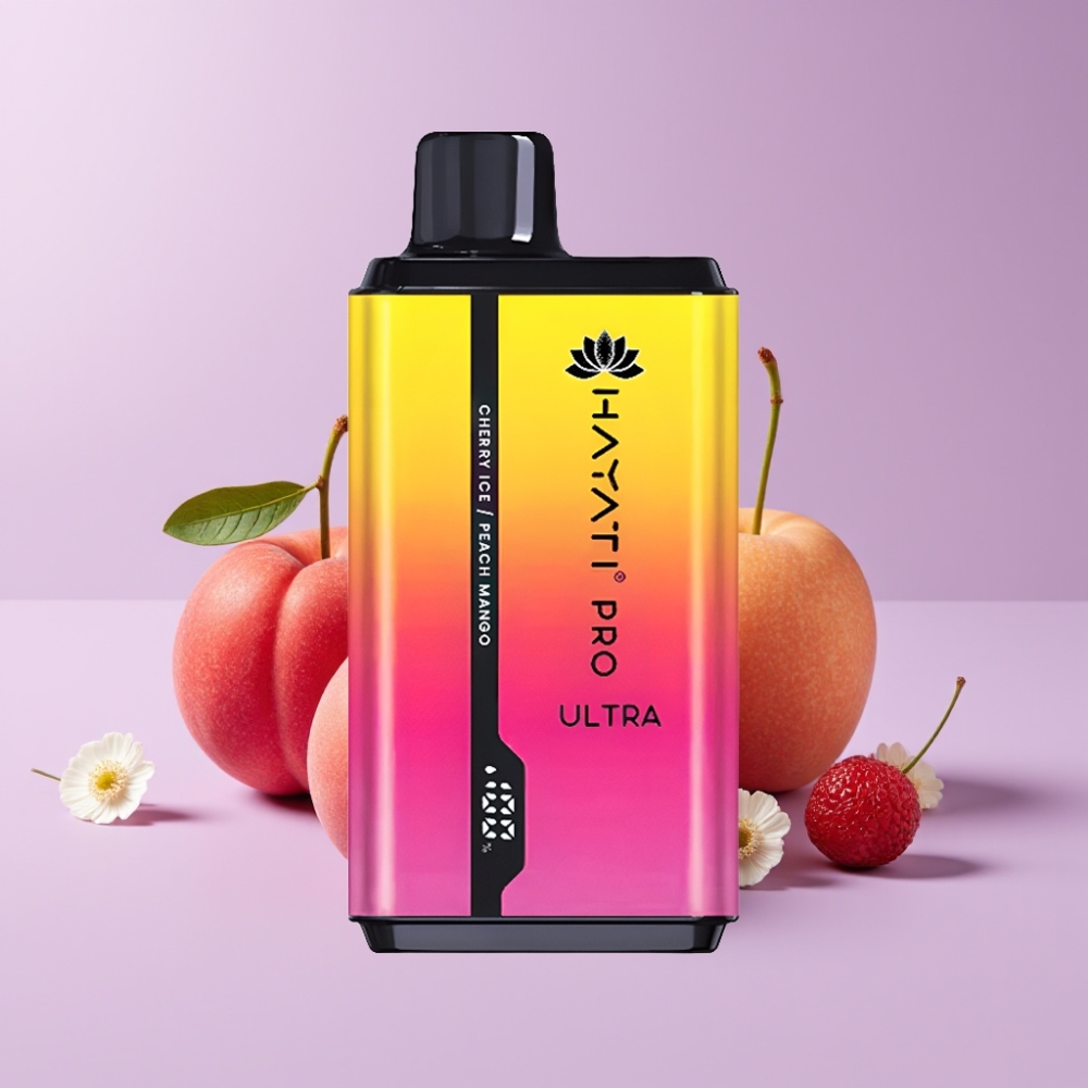 Hayati Pro Ultra 15000 Puffs Jednorázová E-Cigareta Třešeň Led Broskve Mango 2×12ml