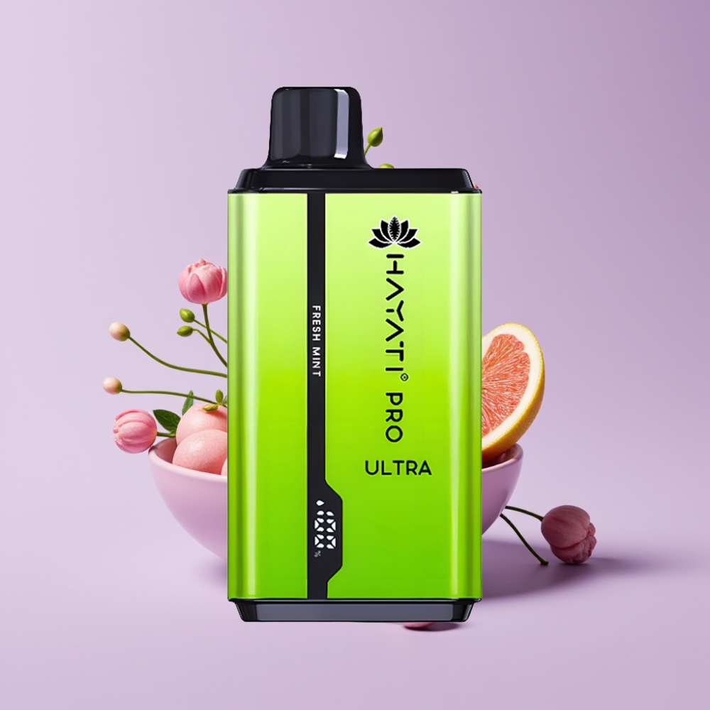 Hayati Pro Ultra 15000 Puffs Jednorázová E-Cigareta Čerstvá Máta s 49 Příchutěmi