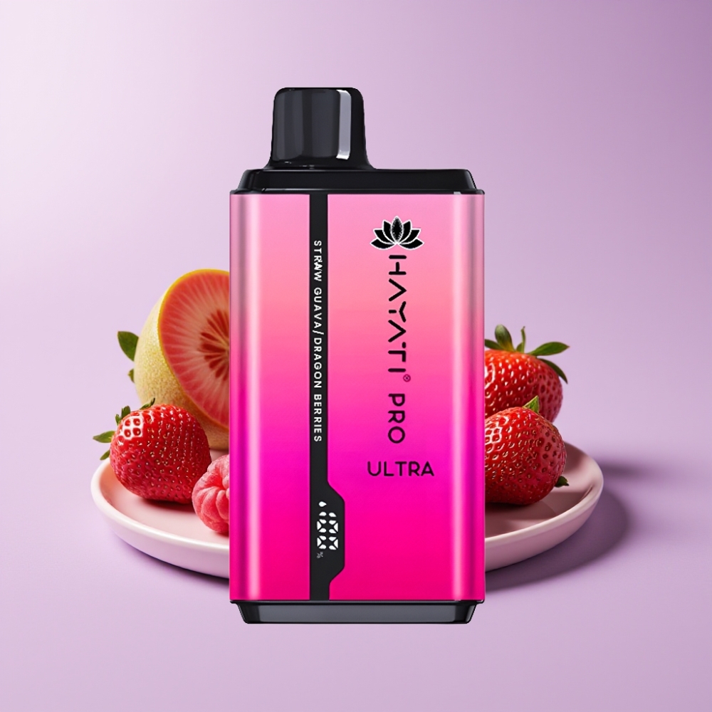 Hayati Pro Ultra 15000 Puffs Jednorázová Vape Jahoda Guava Dračí Bobule s 49 příchutěmi