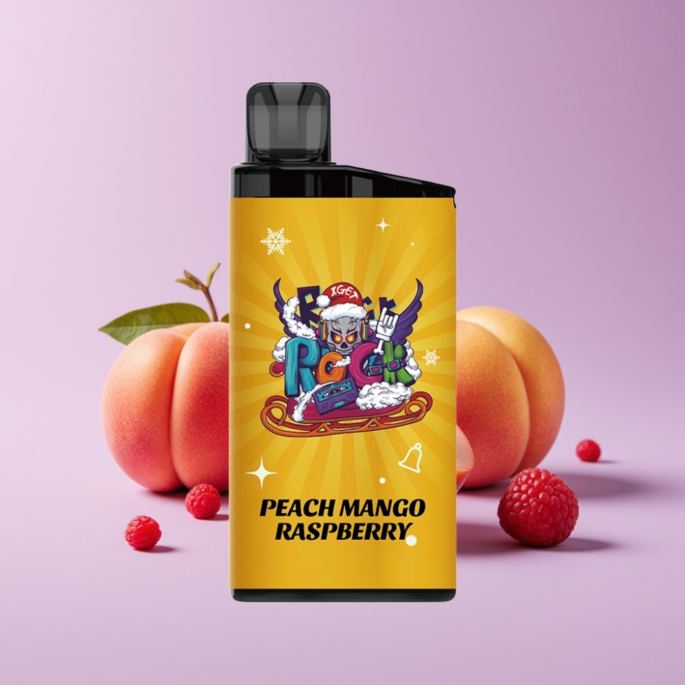 IGET Bar 3500 Puffs Jednorázová Vape Broskev Mango Malina s 1400 mAh baterií