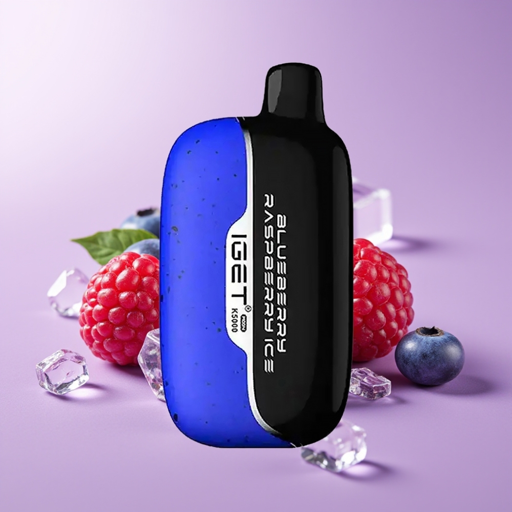 IGET Moon K5000 Puffs Disposable Vape Borůvka Malina Led s 5000 Pufy a Mesh Coil 1,35 Ohm