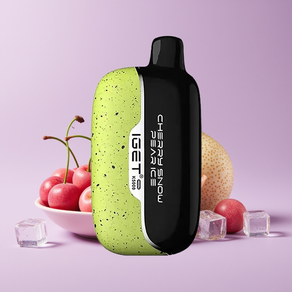 IGET Moon K5000 Puffs Disposable Vape Třešňová Sněhová Hruška Led a 1,35 Ohm Mesh Coil
