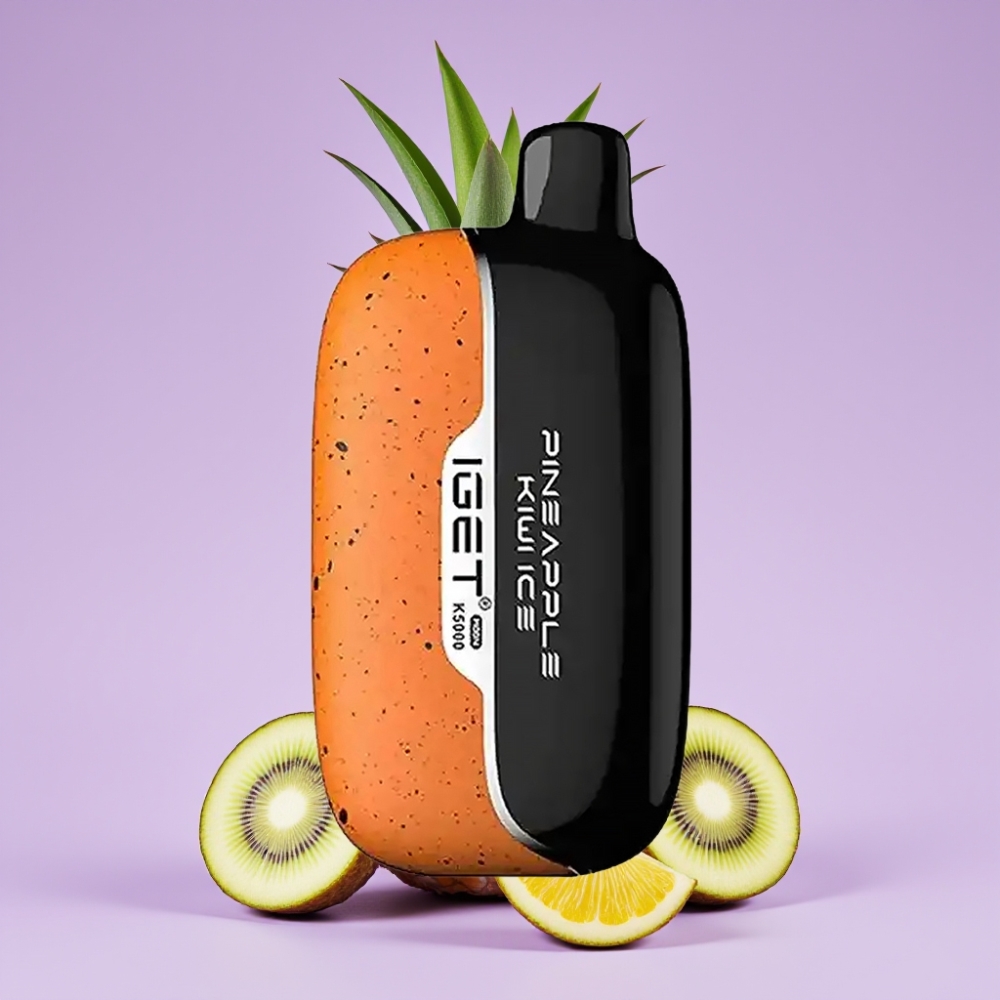 IGET Moon K5000 Puffs Jednorázová E-Cigareta Ananas Kiwi Led s Mesh Cívkou 1,35 Ohm