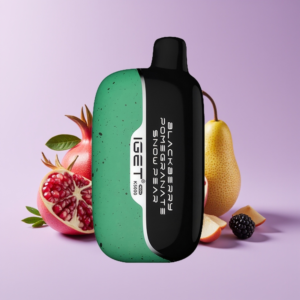 IGET Moon K5000 Puffs Jednorázová E-cigareta Ostružina Granátové jablko Sněhová hruška 81,5 g