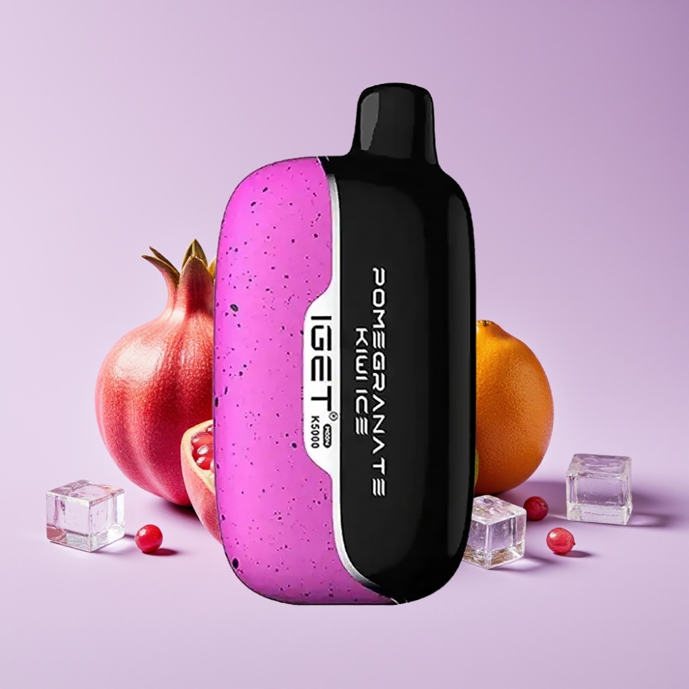 IGET Moon K5000 Puffs Jednorázová Vape Granátové Jablko Kiwi Ledová s Mesh Cívkou 1.35 Ohm