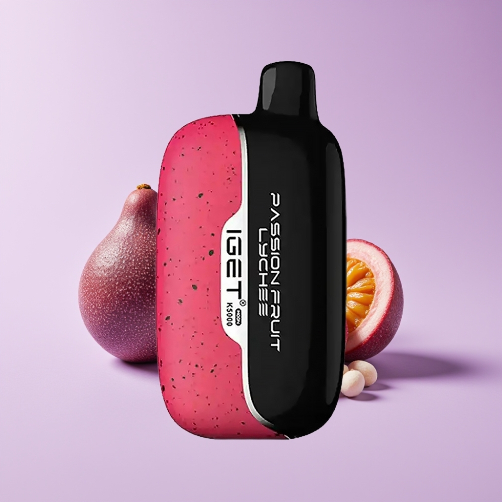 IGET Moon K5000 Puffs Jednorázová Vape Maracuja Liči s Mřížkovou Cívkou 1,35 Ohm
