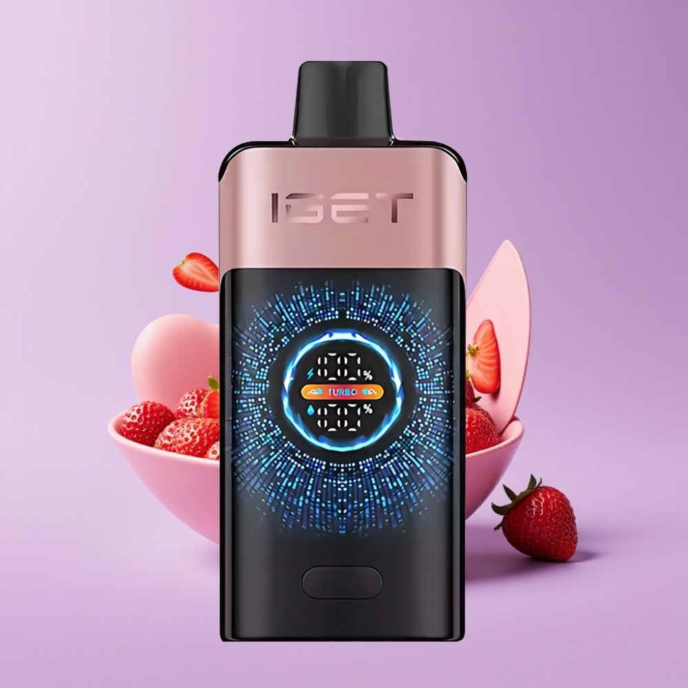 IGET ONE 12000 Puffs Disposable Vape Chupa Chups Jahodová s Turbo Mode 9000 Puffs