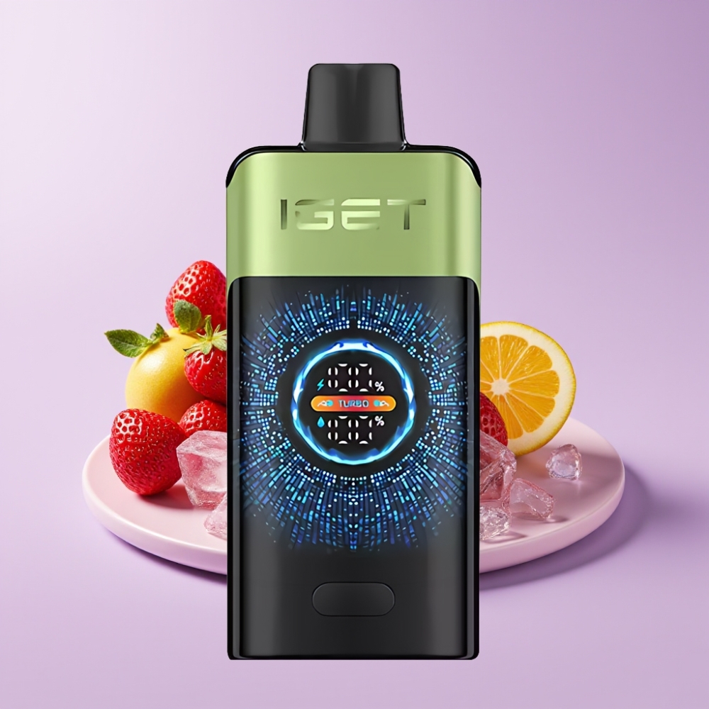 IGET ONE 12000 Puffs Jednorázové Vape Jahoda Kiwi Led s 2700 mAh Baterií